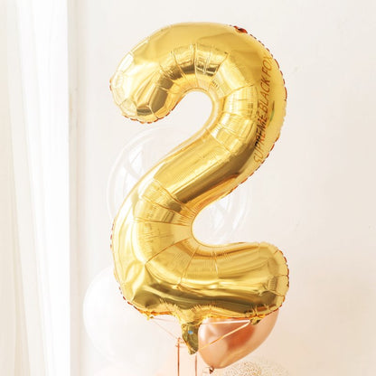 40in Gold Number Balloons - Large Numbers Foil 40" Digit Giant Jumbo Balloon Birthday Anniversary