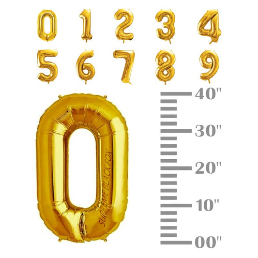 40in Gold Number Balloons - Large Numbers Foil 40" Digit Giant Jumbo Balloon Birthday Anniversary