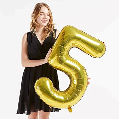 40in Gold Number Balloons - Large Numbers Foil 40" Digit Giant Jumbo Balloon Birthday Anniversary