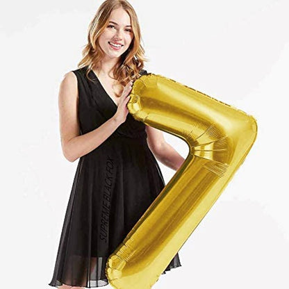 40in Gold Number Balloons - Large Numbers Foil 40" Digit Giant Jumbo Balloon Birthday Anniversary