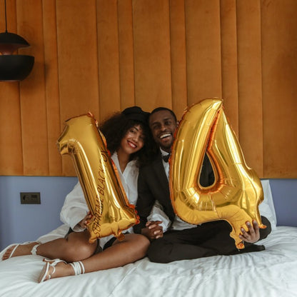 40in Gold Number Balloons - Large Numbers Foil 40" Digit Giant Jumbo Balloon Birthday Anniversary
