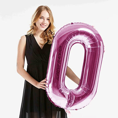 40in Pink Number Balloons - Large Numbers Foil 40" Digit Giant Jumbo Balloon Birthday Anniversary