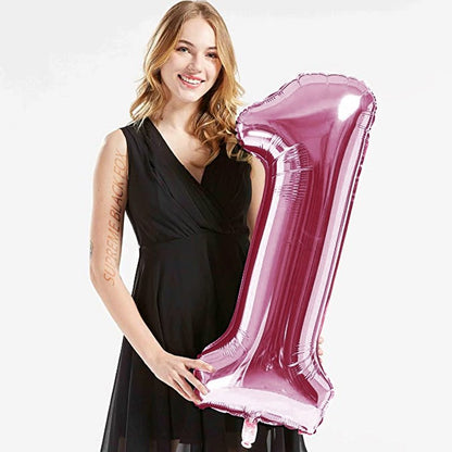 40in Pink Number Balloons - Large Numbers Foil 40" Digit Giant Jumbo Balloon Birthday Anniversary