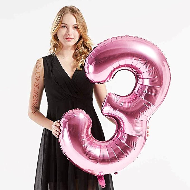 40in Pink Number Balloons - Large Numbers Foil 40" Digit Giant Jumbo Balloon Birthday Anniversary