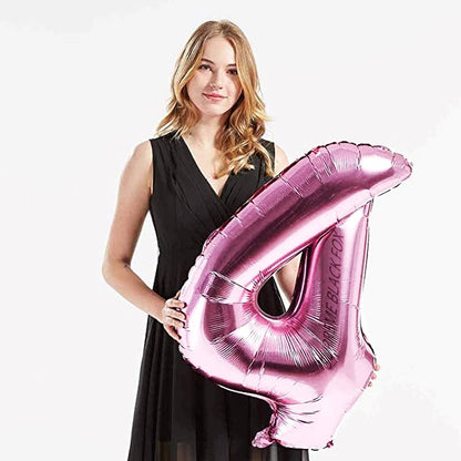 40in Pink Number Balloons - Large Numbers Foil 40" Digit Giant Jumbo Balloon Birthday Anniversary