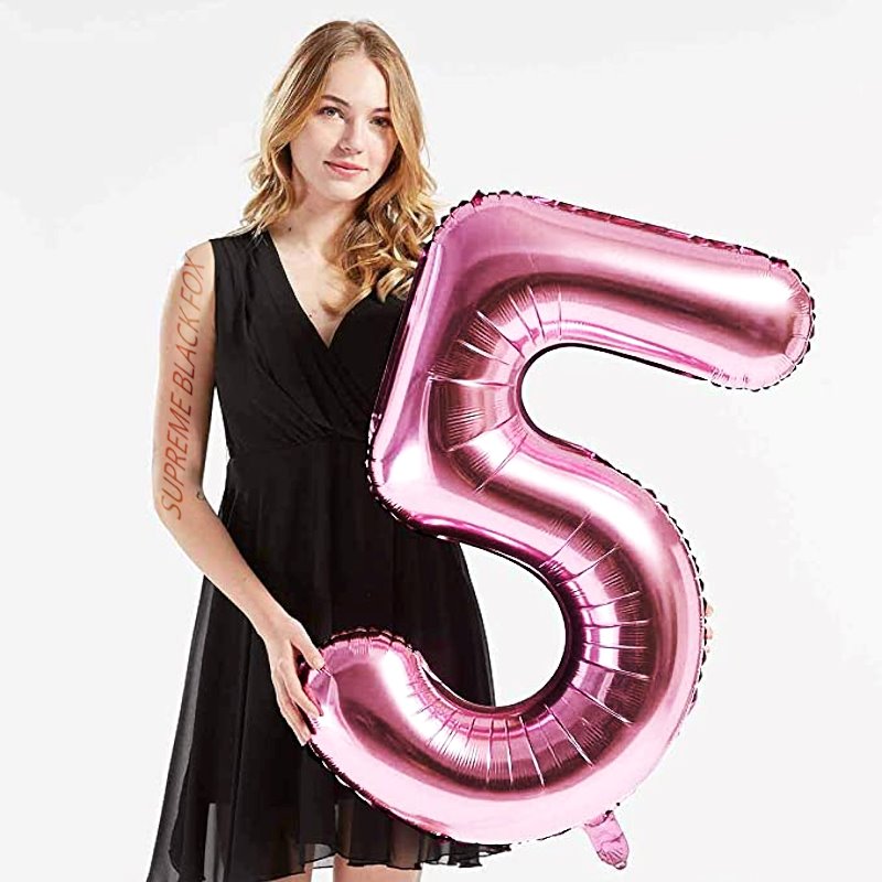 40in Pink Number Balloons - Large Numbers Foil 40" Digit Giant Jumbo Balloon Birthday Anniversary