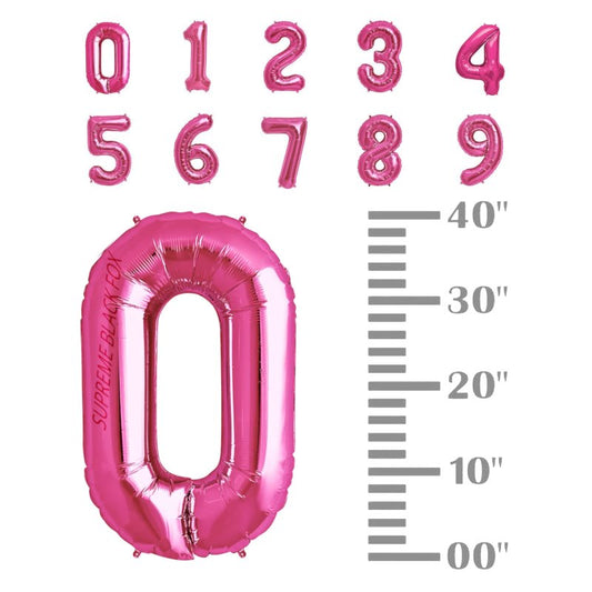 40in Pink Number Balloons - Large Numbers Foil 40" Digit Giant Jumbo Balloon Birthday Anniversary