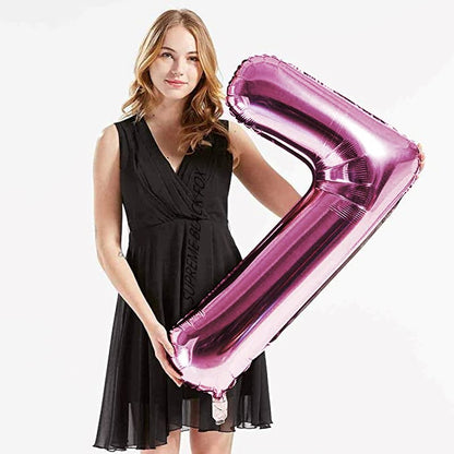 40in Pink Number Balloons - Large Numbers Foil 40" Digit Giant Jumbo Balloon Birthday Anniversary