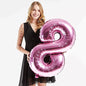 40in Pink Number Balloons - Large Numbers Foil 40" Digit Giant Jumbo Balloon Birthday Anniversary