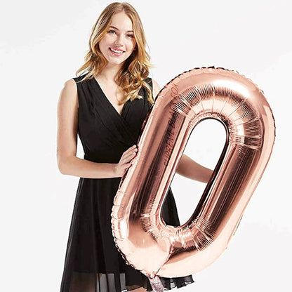 40in Rose Gold Number Balloons - Large Numbers Foil 40" Digit Giant Jumbo Balloon Birthday Anniversary