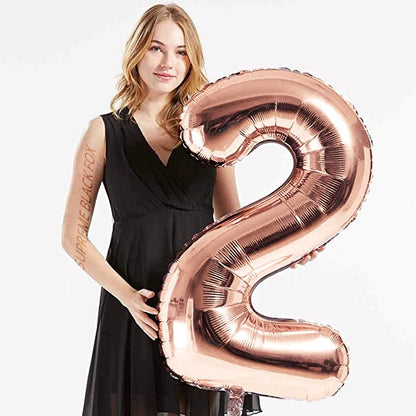 40in Rose Gold Number Balloons - Large Numbers Foil 40" Digit Giant Jumbo Balloon Birthday Anniversary