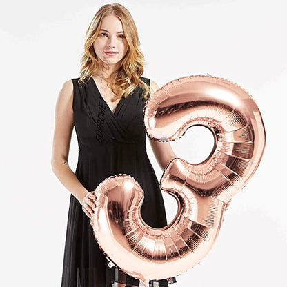40in Rose Gold Number Balloons - Large Numbers Foil 40" Digit Giant Jumbo Balloon Birthday Anniversary