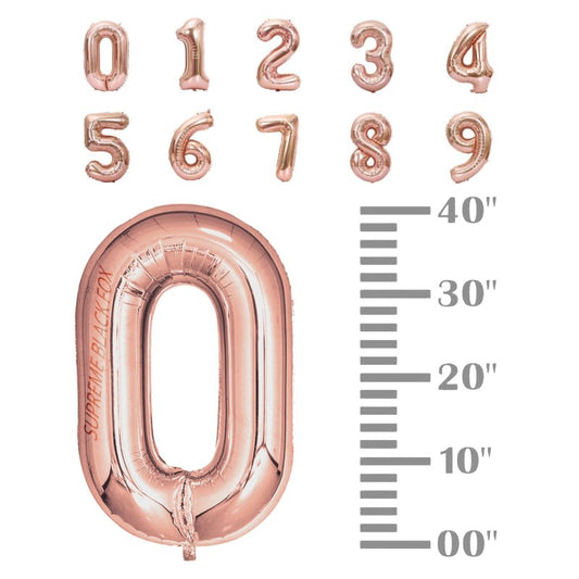 40in Rose Gold Number Balloons - Large Numbers Foil 40" Digit Giant Jumbo Balloon Birthday Anniversary