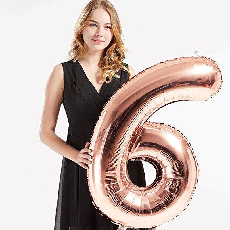 40in Rose Gold Number Balloons - Large Numbers Foil 40" Digit Giant Jumbo Balloon Birthday Anniversary