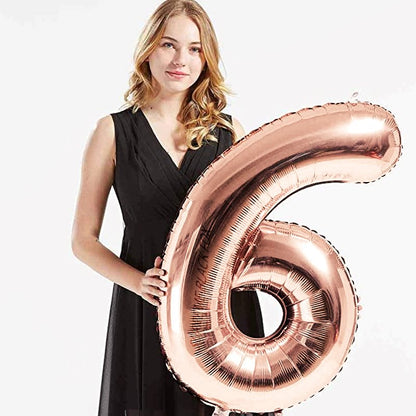 40in Rose Gold Number Balloons - Large Numbers Foil 40" Digit Giant Jumbo Balloon Birthday Anniversary