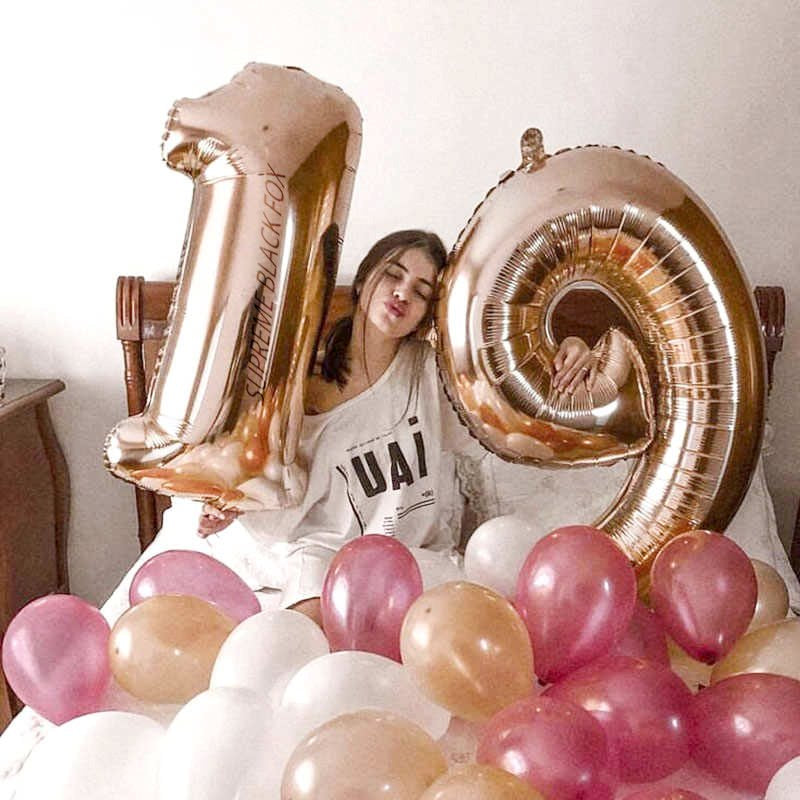 40in Rose Gold Number Balloons - Large Numbers Foil 40" Digit Giant Jumbo Balloon Birthday Anniversary