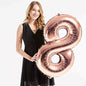 40in Rose Gold Number Balloons - Large Numbers Foil 40" Digit Giant Jumbo Balloon Birthday Anniversary