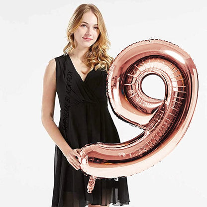 40in Rose Gold Number Balloons - Large Numbers Foil 40" Digit Giant Jumbo Balloon Birthday Anniversary