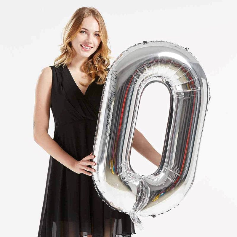 40in Silver Number Balloons - Large Numbers Foil 40" Digit Giant Jumbo Balloon Birthday Anniversary