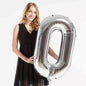 40in Silver Number Balloons - Large Numbers Foil 40" Digit Giant Jumbo Balloon Birthday Anniversary