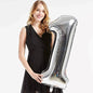 40in Silver Number Balloons - Large Numbers Foil 40" Digit Giant Jumbo Balloon Birthday Anniversary