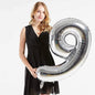 40in Silver Number Balloons - Large Numbers Foil 40" Digit Giant Jumbo Balloon Birthday Anniversary