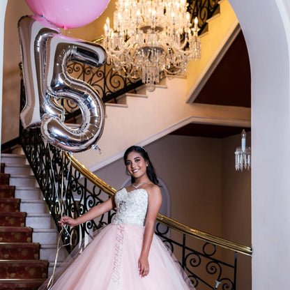 40in Silver Number Balloons - Large Numbers Foil 40" Digit Giant Jumbo Balloon Birthday Anniversary