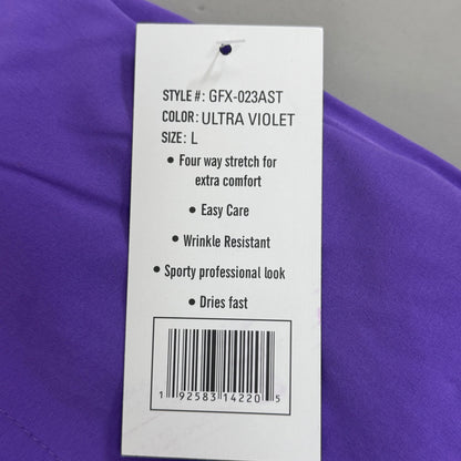 GREEN TOWN 4 Flex Scrubs Jumpsuit Cinch In Waist Women's Sz L Ultra Violet GFX-023AST