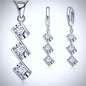 "Anaya" - Cubic Zirconia and Sterling Silver Bridal Necklace and Earrings Set