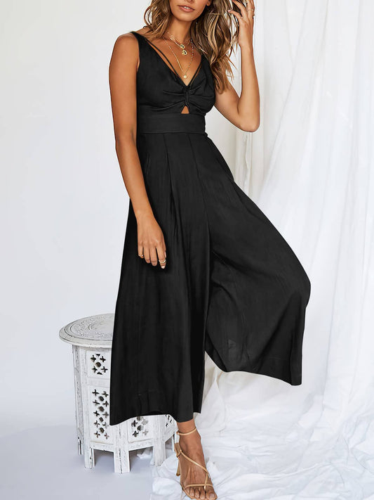 Ladies String Shoulder Overall Sleeveless Jumpsuit 2387