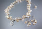 "Maura" - Keshi Pearls and Cubic Zirconia Bridal Necklace and Earrings Set
