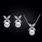 Heidi - Pearl and Cubic Zirconia Jewelry Set - Available in Rose Gold and Silver