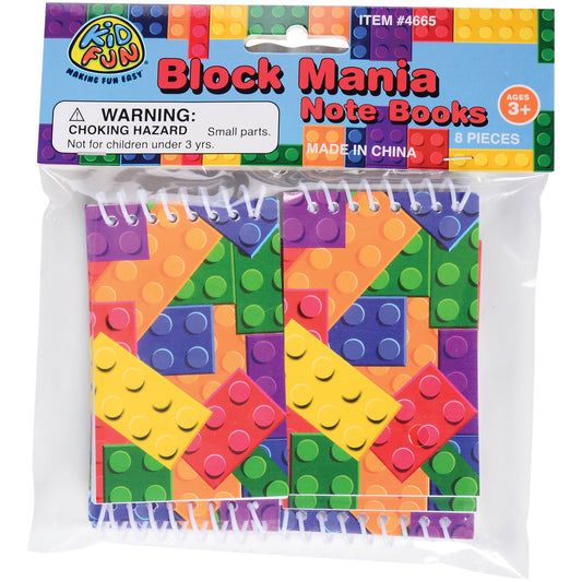 Block Mania Notebooks/8 Per Pkg