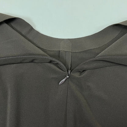 NORMA KAMALI Sleeveless Catsuit w/ Footsie Hidden Zip Women's Sz L/40 Chocolate