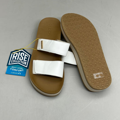 COBIAN Dana Rise Elevated Flatform Style Slide Women's Sz 8 White DNA24-100-08