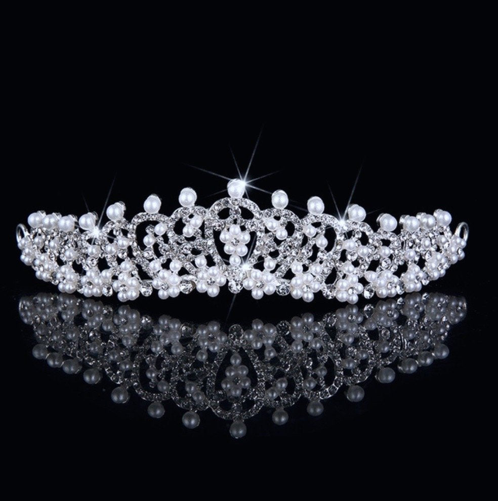 "Autumn" - Wedding Pearl and Cubic Zirconia Tiara