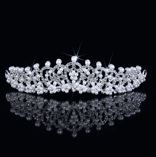 "Autumn" - Wedding Pearl and Cubic Zirconia Tiara