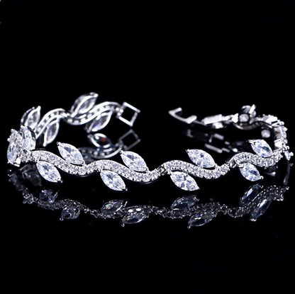 Emily - Cubic Zirconia Bridal Bracelet - Available in Silver and Rose Gold