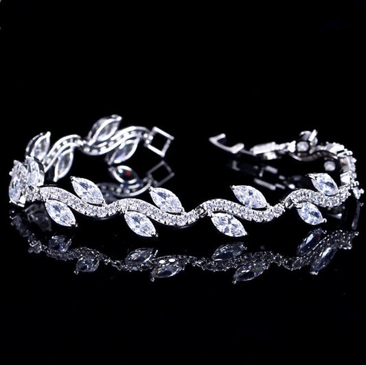 Emily - Cubic Zirconia Bridal Bracelet - Available in Silver and Rose Gold