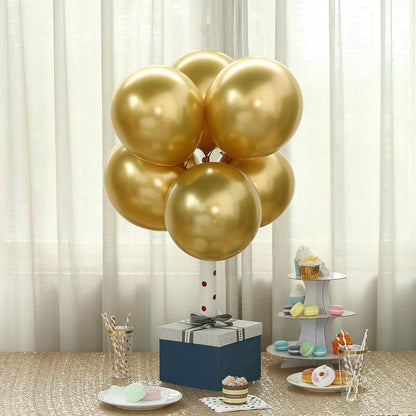50 Gold Metallic Chrome Balloons - Shiny Latex 12" Thicken For Wedding, Birthday Party, Baby Shower, New Years, Graduation & Sweet 16