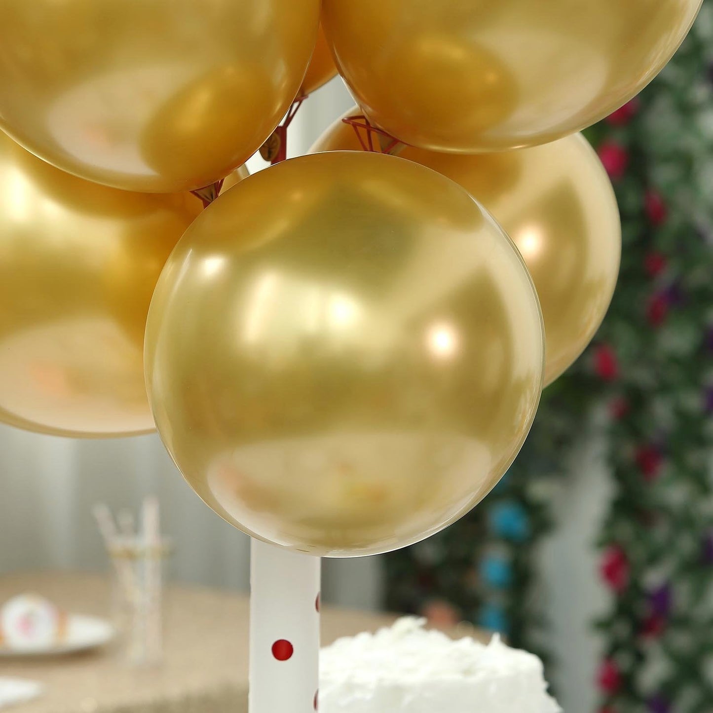 50 Gold Metallic Chrome Balloons - Shiny Latex 12" Thicken For Wedding, Birthday Party, Baby Shower, New Years, Graduation & Sweet 16