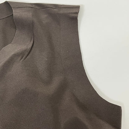 NORMA KAMALI Sleeveless Catsuit w/ Footsie Hidden Zip Women's Sz XXS/32 Chocolate