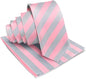 Vittorio Farina Men's Striped Satin Necktie & Pocket Square