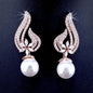 Lavinia - Pearl and Cubic Zirconia Bridal Earrings - Available in Silver, Rose Gold and Yellow Gold