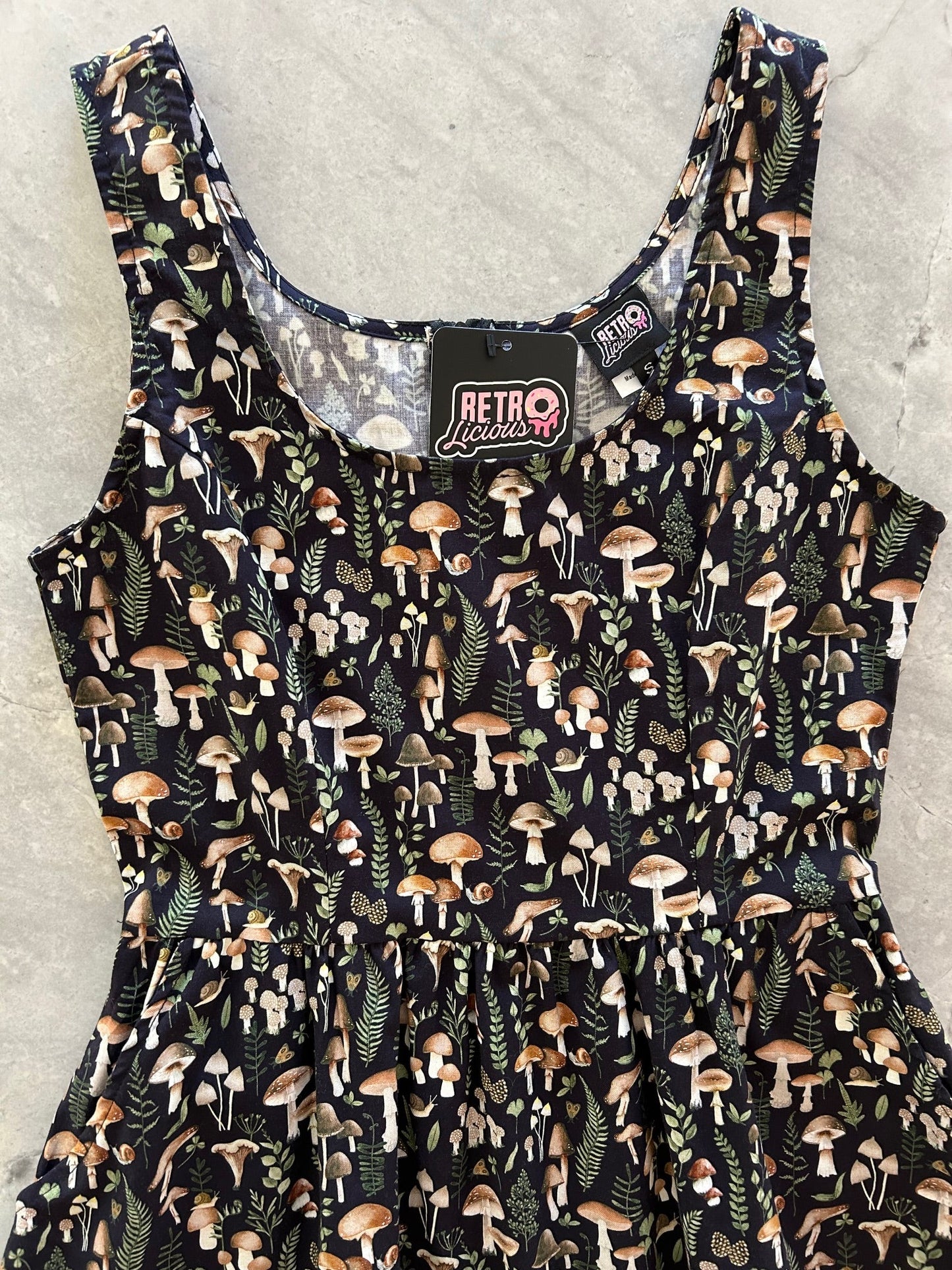 Mushrooms Fit & Flare Dress - XS only