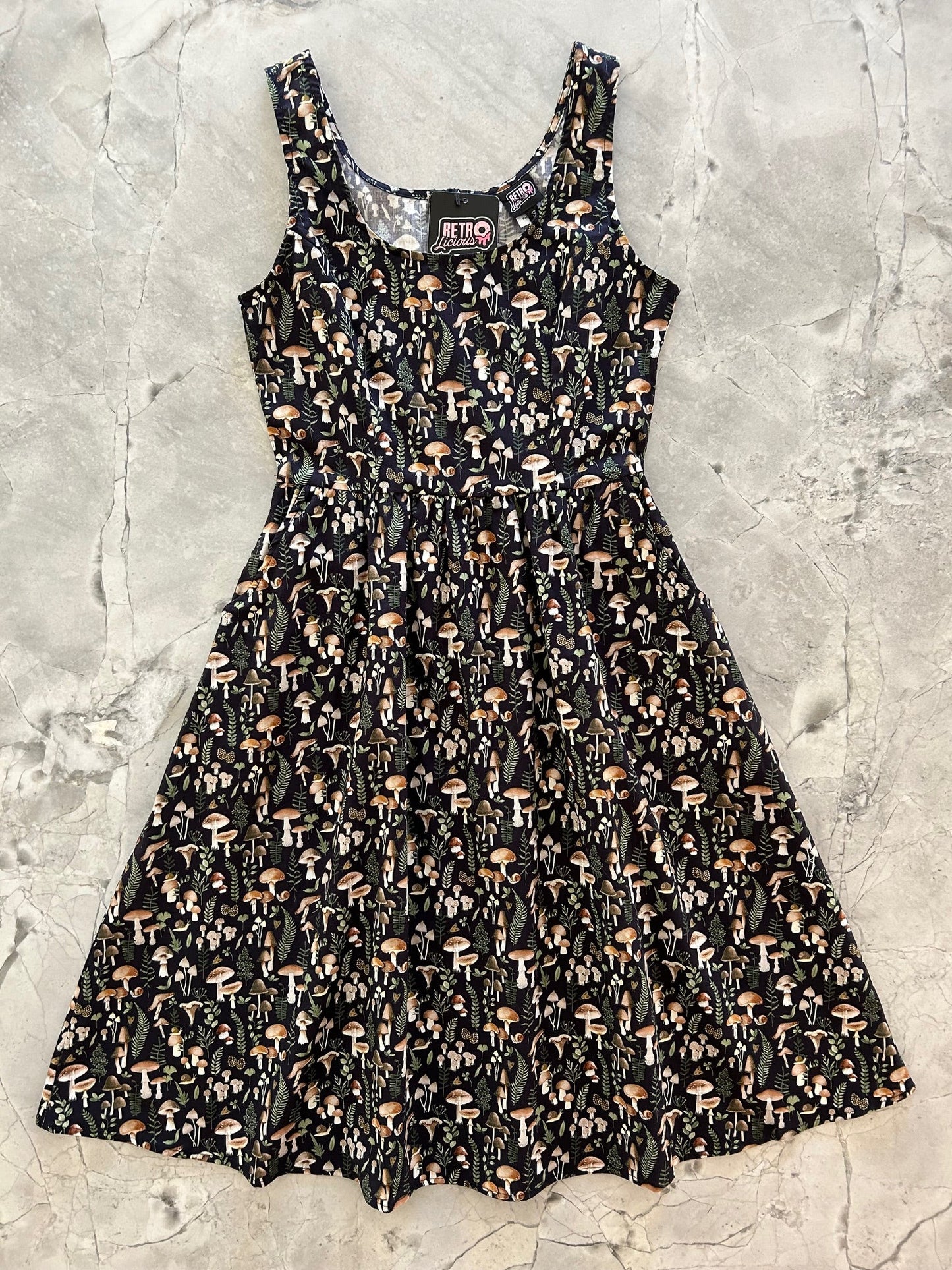 Mushrooms Fit & Flare Dress - XS only
