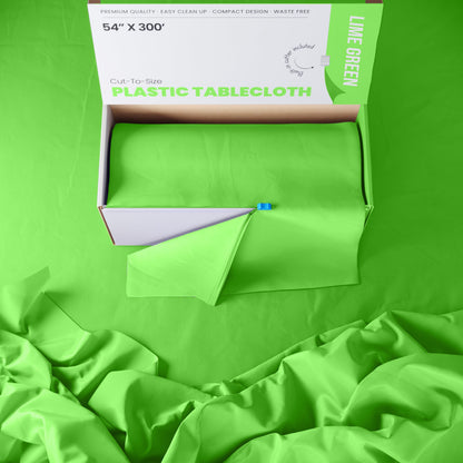54 In. x 300 Ft. Cut To Size Table Roll  | Lime Green | Case of 4