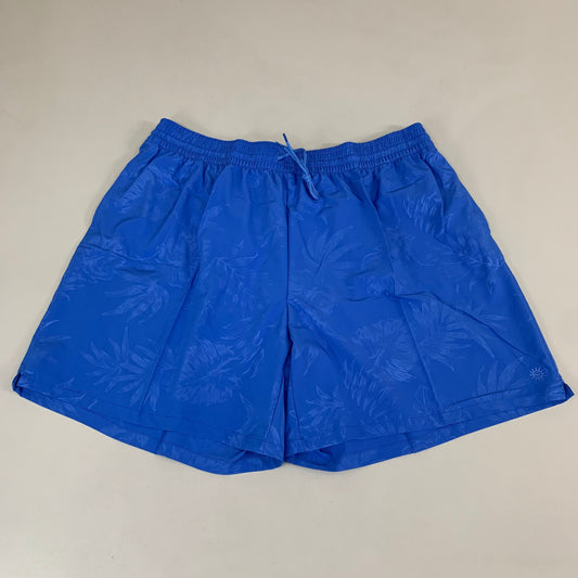 RAYA SUN Stretch Swim Style Shorts W/ Flower Design Women's 1X Blue/Gray