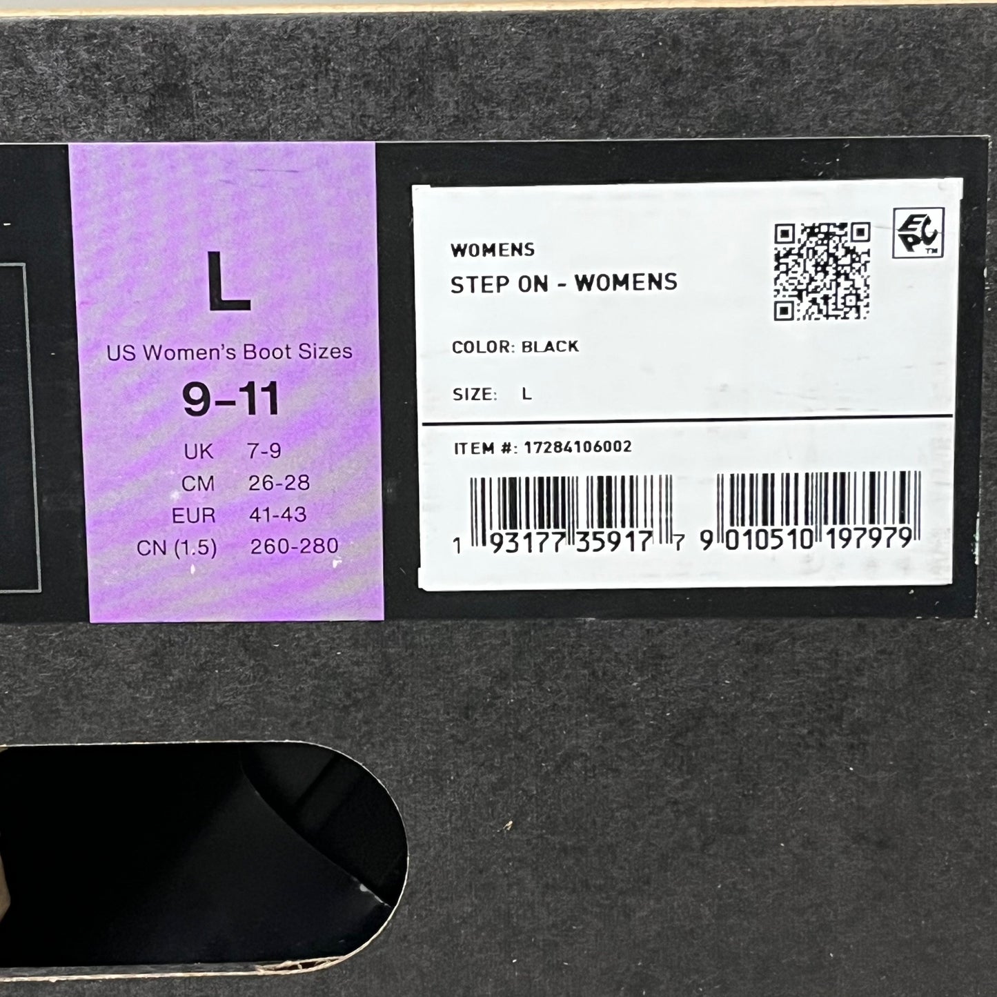 BURTON Step On Flex FullBED Cushioning Flex Mount Womens Sz L Black 17283106002