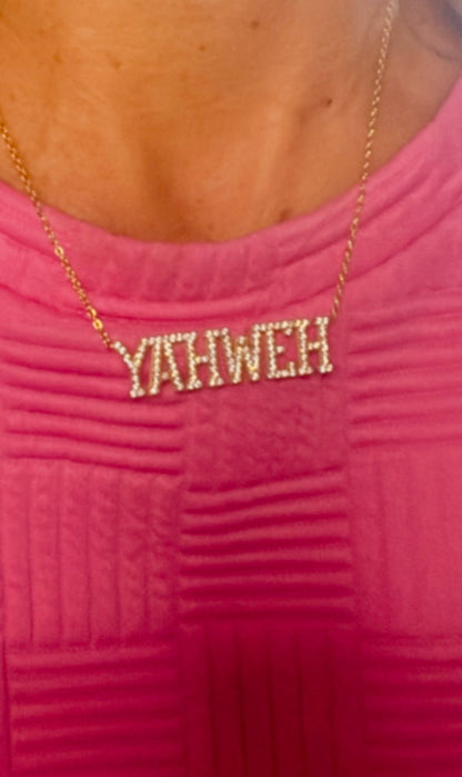 YAHWEH 18k CZ necklace